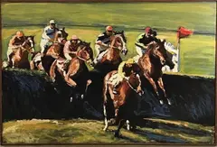 Untitled by John Gwinn, Oil on wood, sold Mar 2023