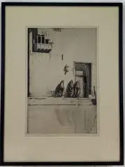 The Letter Writer by Charles William Cain, Drypoint etching, sold Mar 2023