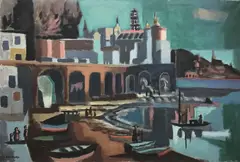 Atrani- Gulf Of Salerno by Frederick Childs, Oil on canvas, sold Mar 2023