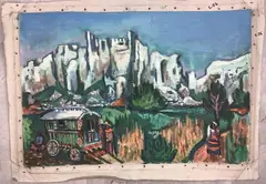 Untitled by Frederick Childs, Oil on canvas un-stretched, sold Mar 2023