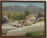 Canyon Rocks by John Havard Macpherson, Oil on board, sold Mar 2023