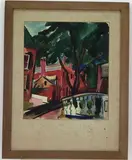 Nantucket Street by Mary Bean Rogers, Watercolor, sold Apr 2023