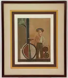 Tricycle Boy by Lawrence E. Glasson, Lithograph, sold May 2023