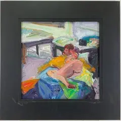 Lucy Glick, Haddonfield, NJ. by Lucy Glick, Oil on board, sold May 2023