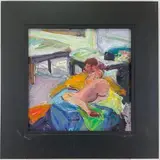 Lucy Glick, Haddonfield, NJ. by Lucy Glick, Oil on board, sold May 2023