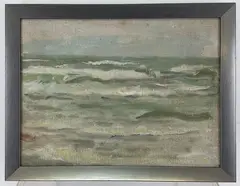 Waves by Joseph Sacks, Oil on canvas board, sold May 2023