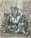Untitled by Frederick Childs, Charcoal on canvas, sold May 2023