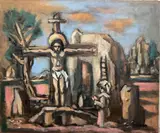 Crucifixion From A Clay Model by Frederick Childs, Oil on canvas, sold May 2023