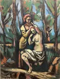 La Toilette After Corot by Frederick Childs, Oil on canvas, sold May 2023