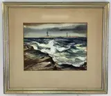 Thatcher Island Rockport, MA by John E. De Tore, Watercolor, sold Jun 2023