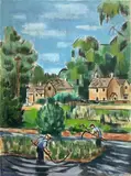 Cutting Reeds In A Cotswold Stream by Frederick Childs, Oil on canvas, sold Jun 2023