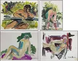 Untitled by Nora Hauser, Watercolor on paper (4), sold Jun 2023