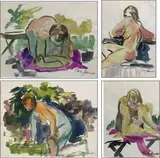 Untitled by Nora Hauser, Watercolor on paper (4), sold Jun 2023