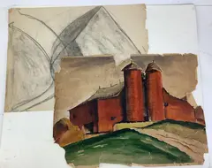 Untitled by Richard Rogers, Watercolor and charcoal, sold Jun 2023