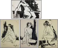 Untitled by Nora Hauser, Watercolor on paper (4), sold Jun 2023