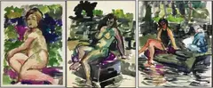 Untitled by Nora Hauser, Watercolor on paper (3), sold Jun 2023
