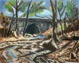 Overpass Central Pk Near W 77 St Exit by Frederick Childs, Oil on canvas, sold Jun 2023