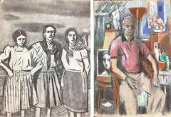 Untitled by Frederick Childs, Charcoal on paper SLL, sold Jun 2023