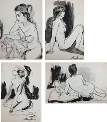 Untitled by Nora Hauser, Watercolor on paper (4), sold Jun 2023