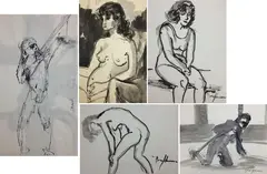 Untitled by Nora Hauser, Watercolor on paper (4), sold Jun 2023