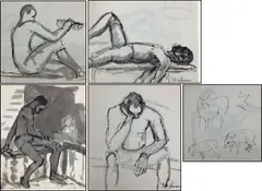 Untitled by Nora Hauser, Watercolor on paper (5), sold Jun 2023