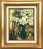 Vase and Candle by Caroline Jobbins, Oil on Board, sold Jul 2023