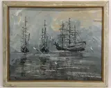 Untitled by Morris Katz, Oil on Board, sold Jul 2023