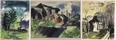 Untitled by Nora Hauser, Watercolors (3) on paper, sold Jul 2023