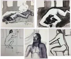 Untitled by Nora Hauser, Mixed media on paper (5), sold Jul 2023