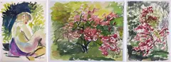 Untitled by Nora Hauser, Watercolors on paper (3), sold Jul 2023