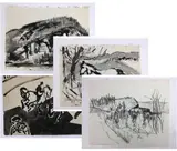 Untitled by Nora Hauser, Mixed media on paper (4), sold Jul 2023