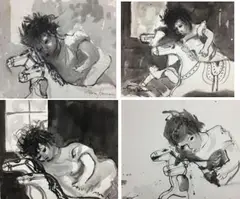 Untitled by Nora Hauser, Watercolor on paper (4), sold Jul 2023