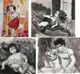 Untitled by Nora Hauser, Watercolors (4), sold Jul 2023