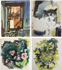 Untitled by Nora Hauser, Watercolors (4), sold Jul 2023