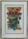 Aquarium by Amram Ebgi, Lithograph, sold Aug 2023