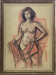 A Nude by Sheldon C. Schoneberg, Pastel, sold Aug 2023