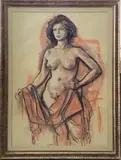 A Nude by Sheldon C. Schoneberg, Pastel, sold Aug 2023
