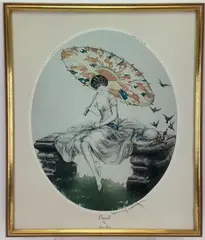Parasol by Louis Icart, Lithograph, sold Aug 2023