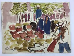 Untitled by Nora Hauser, Mixed media on paper (4), sold Aug 2023