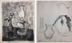 Untitled by Nora Hauser, Mixed media on paper and pencil on paper, sold Aug 2023