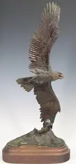 Windswept: Eagle Challenge, America's Cup by William Hald, Bronze sculpture of an eagle in flight, sold Sep 2023