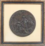 Aux Champs by Émile Louis Picault, Bronze plaque with relief decoration, sold Sep 2023