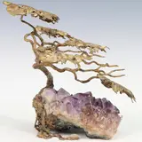 Untitled by Ron Bertocchi, Bronze bonsai tree set upon an amethyst bed, sold Sep 2023