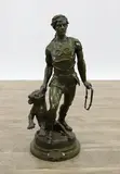 Athlete: Aux Arenes Romaines by Alfred Barye, Bronze sculpture, sold Sep 2023