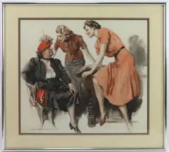 This Week by James Montgomery Flagg, Watercolor and gouache, sold Sep 2023