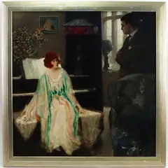 The Red Head by Edgar Franklin Wittmack, Oil on canvas, sold Sep 2023
