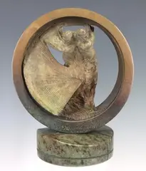 US Open Monument, Study II by Richard MacDonald, Bronze sculpture, sold Sep 2023
