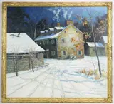 The Inn at Phillips Mill, New Hope, Bucks County, PA by Christopher Willett, Oil on board, sold Sep 2023