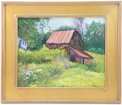 Garden Path by Ray Overpeck, Oil on board, sold Sep 2023