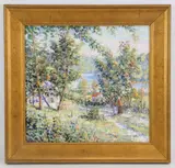 Visiting Grandma - Pt. Pleasant by Christopher G. Willett, Oil on board, sold Sep 2023